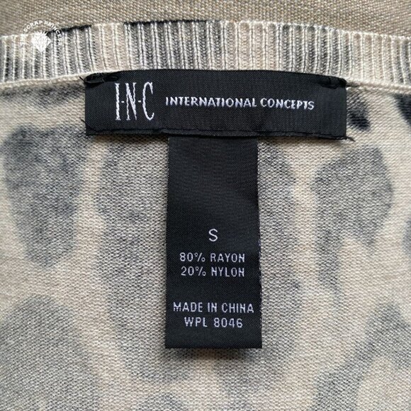 INC International Concepts Leopard Print Lightweight Sweater, Size Small - Picture 8 of 9